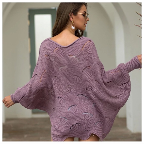 GRACIE- Scalloped Hem Knit Sweater - Picture 4 of 5